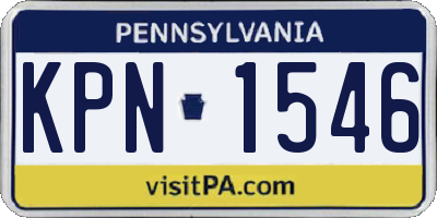 PA license plate KPN1546