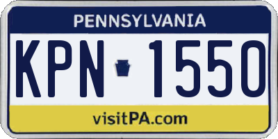 PA license plate KPN1550