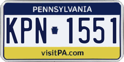 PA license plate KPN1551