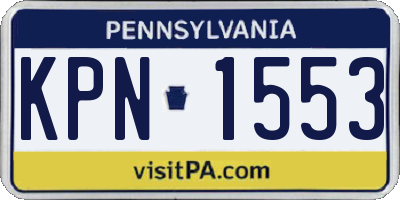 PA license plate KPN1553
