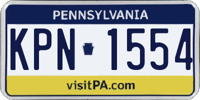 PA license plate KPN1554