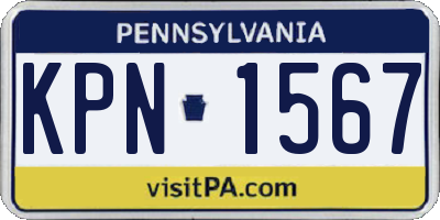 PA license plate KPN1567