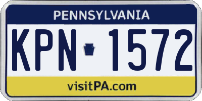 PA license plate KPN1572