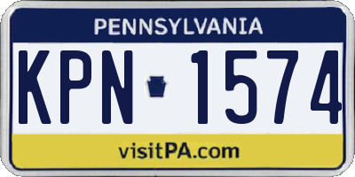 PA license plate KPN1574