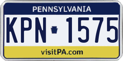 PA license plate KPN1575