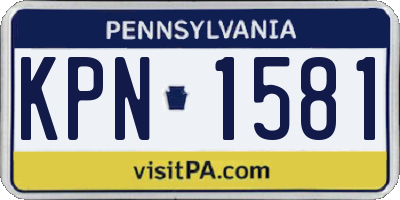 PA license plate KPN1581