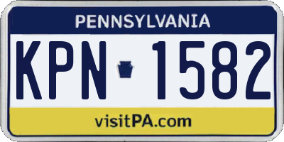 PA license plate KPN1582