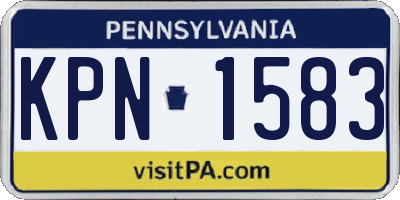 PA license plate KPN1583