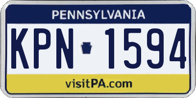 PA license plate KPN1594
