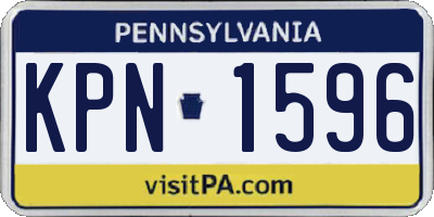 PA license plate KPN1596