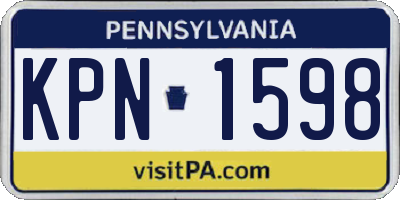 PA license plate KPN1598
