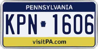 PA license plate KPN1606