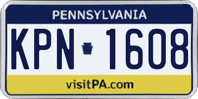 PA license plate KPN1608