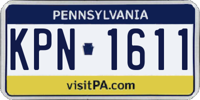 PA license plate KPN1611