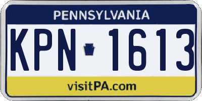 PA license plate KPN1613