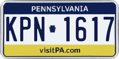 PA license plate KPN1617