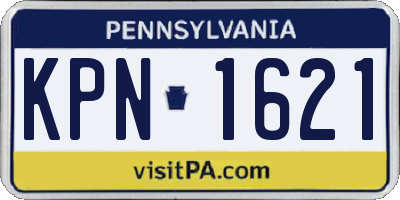 PA license plate KPN1621