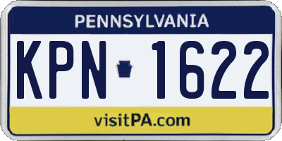 PA license plate KPN1622