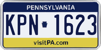 PA license plate KPN1623