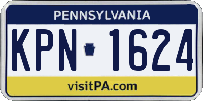 PA license plate KPN1624