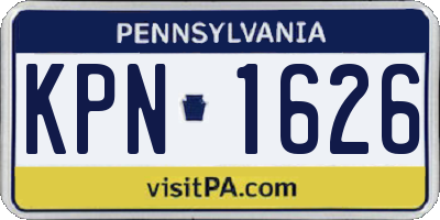 PA license plate KPN1626
