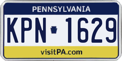 PA license plate KPN1629