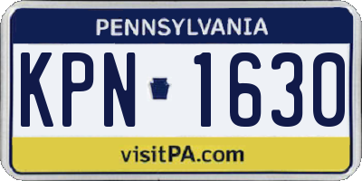PA license plate KPN1630