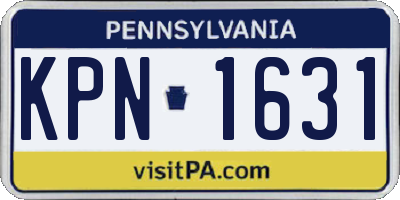 PA license plate KPN1631