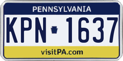 PA license plate KPN1637