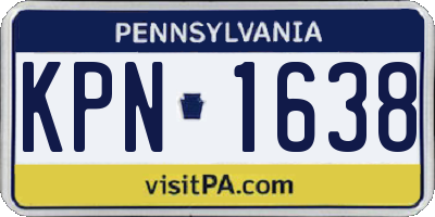 PA license plate KPN1638