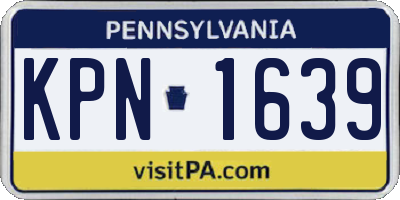 PA license plate KPN1639