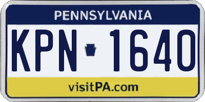 PA license plate KPN1640