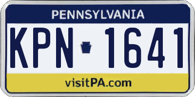 PA license plate KPN1641