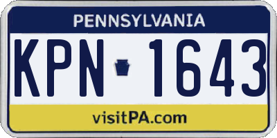 PA license plate KPN1643