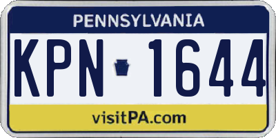 PA license plate KPN1644