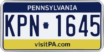 PA license plate KPN1645