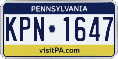 PA license plate KPN1647