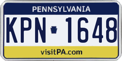PA license plate KPN1648