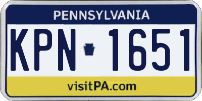 PA license plate KPN1651
