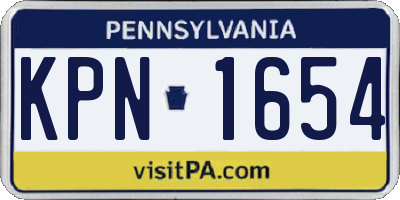 PA license plate KPN1654