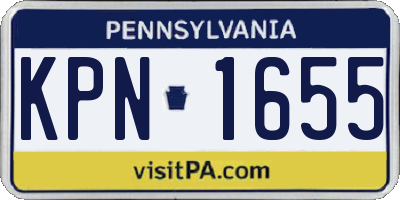 PA license plate KPN1655
