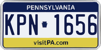 PA license plate KPN1656