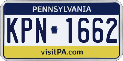 PA license plate KPN1662