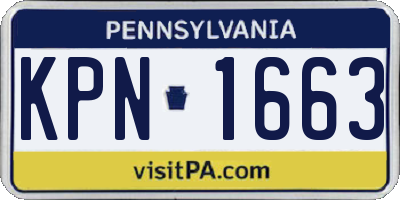 PA license plate KPN1663