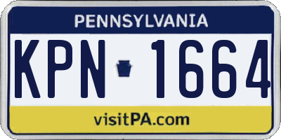 PA license plate KPN1664