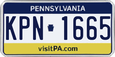 PA license plate KPN1665