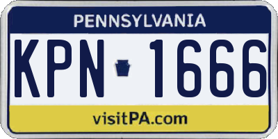 PA license plate KPN1666