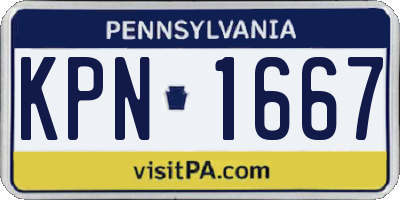 PA license plate KPN1667