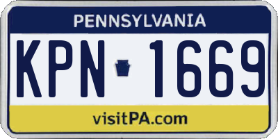 PA license plate KPN1669