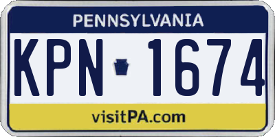 PA license plate KPN1674